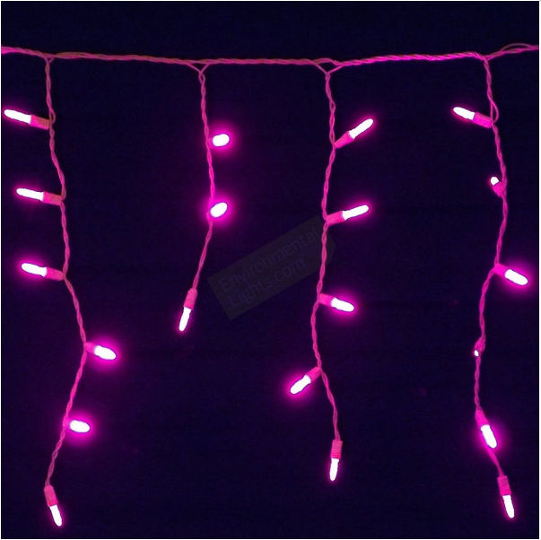 M5mm ICICLE Holiday Creations 70 LED Christmas Light String - Pink