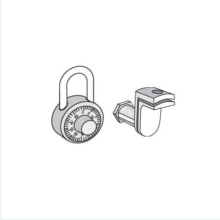 11120 Gold Finish Hasp Combination Padlock for Solid Oak Executive Wood Locker Door
