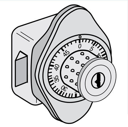 30010 Combination Lock Built-in for Open Access Designer Wood Locker Door