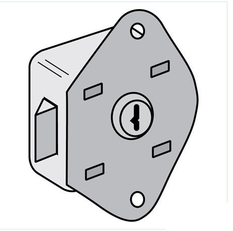 30015 Key Lock Built-in for Open Access Designer Wood Locker Door