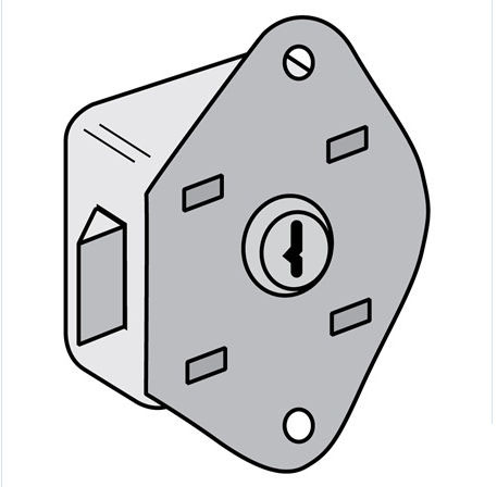 33315 Key Lock Built-in for Designer Wood Locker Door