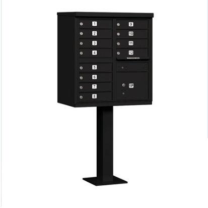 Cluster Box Unit - 12 A Size Doors - Type II - Black - USPS Access