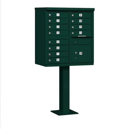 Cluster Box Unit - 12 A Size Doors - Type II - Green - USPS Access
