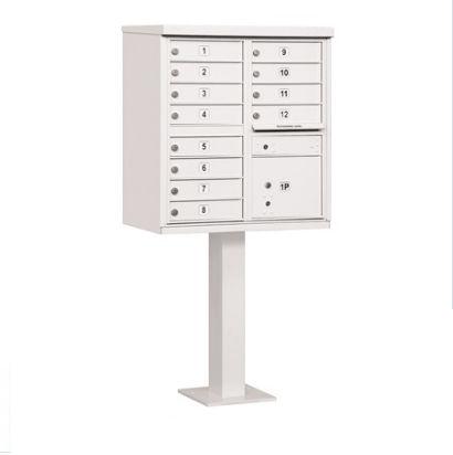 3312WHT-U Cluster Box Unit - 12 A Size Doors - Type II - White - USPS Access