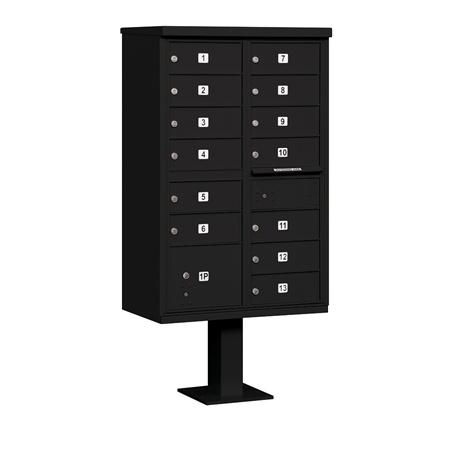 3313BLK-U Cluster Box Unit - 13 B Size Doors - Type IV - Black - USPS Access