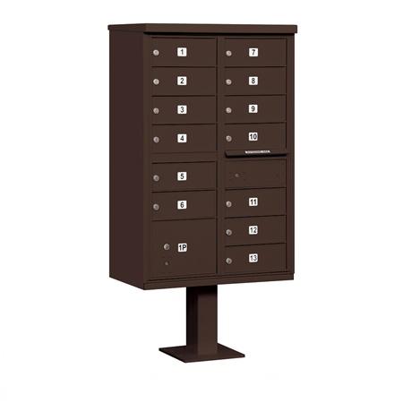3313BRZ-U Cluster Box Unit - 13 B Size Doors - Type IV - Bronze - USPS Access