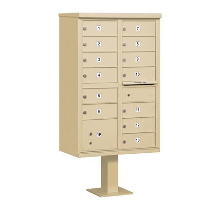 3313SAN-U Cluster Box Unit - 13 B Size Doors - Type IV - Sandstone - USPS Access
