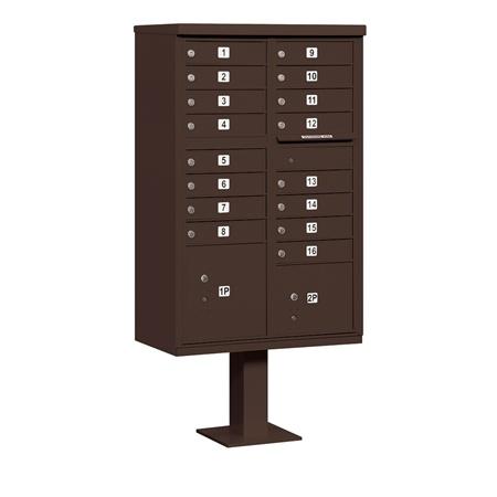 Cluster Box Unit - 16 A Size Doors - Type III - Bronze - USPS Access