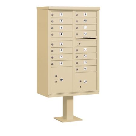 Cluster Box Unit - 16 A Size Doors - Type III - Sandstone - USPS Access