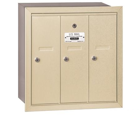 3503SRP Vertical Mailbox  3 Doors  Sandstone  Recessed Mounted  Private Access