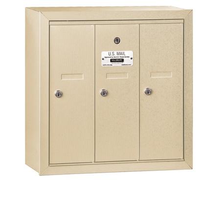 3503SSP Vertical Mailbox - 3 Doors - Sandstone - Surface Mounted - Private Access