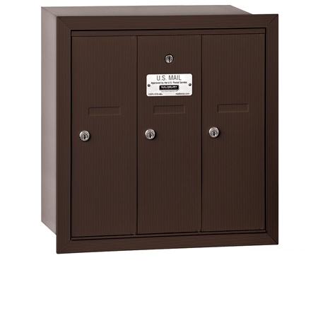 3503ZRU Vertical Mailbox  3 Doors  Bronze  Recessed Mounted  USPS Access