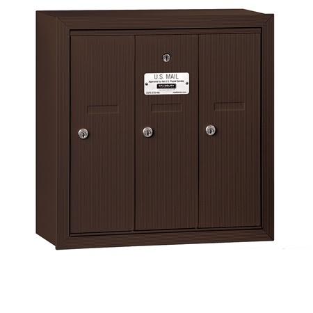 3503ZSP Vertical Mailbox - 3 Doors - Bronze - Surface Mounted - Private Access