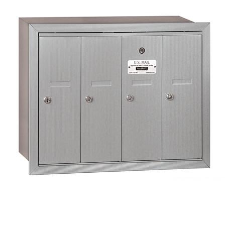 3504ARP Vertical Mailbox  4 Doors  Aluminum  Recessed Mounted  Private Access