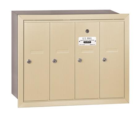 3504SRP Vertical Mailbox  4 Doors  Sandstone  Recessed Mounted  Private Access