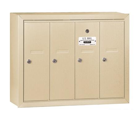 Vertical Mailbox - 4 Doors - Sandstone - Surface Mounted - USPS Access