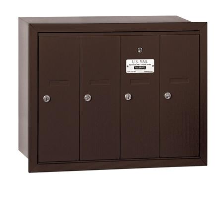 3504ZRU Vertical Mailbox  4 Doors  Bronze  Recessed Mounted  USPS Access