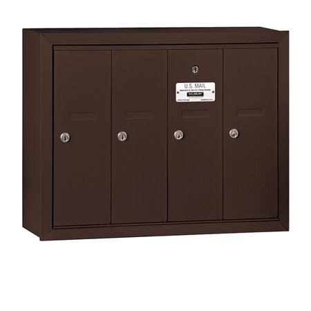 3504ZSU Vertical Mailbox - 4 Doors - Bronze - Surface Mounted - USPS Access