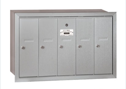 3505ARP Vertical Mailbox  5 Doors  Aluminum  Recessed Mounted  Private Access
