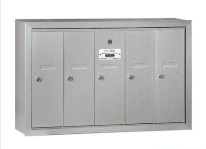 3505ASP Vertical Mailbox - 5 Doors - Aluminum - Surface Mounted - Private Access