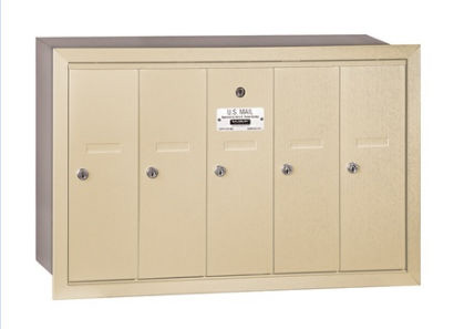 3505SRP Vertical Mailbox  5 Doors  Sandstone  Recessed Mounted  Private Access