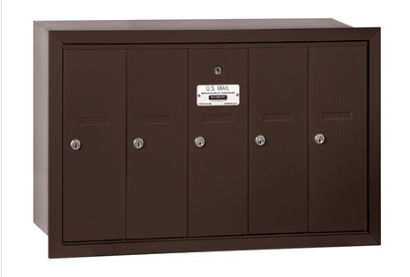 3505ZRP Vertical Mailbox  5 Doors  Bronze  Recessed Mounted  Private Access
