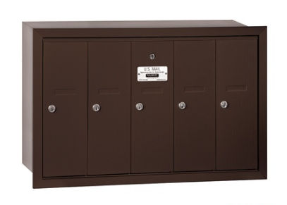 3505ZRU Vertical Mailbox  5 Doors  Bronze  Recessed Mounted  USPS Access