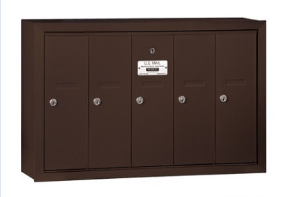 3505ZSU Vertical Mailbox - 5 Doors - Bronze - Surface Mounted - USPS Access