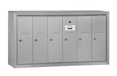 3506ASP Vertical Mailbox - 6 Doors - Aluminum - Surface Mounted - Private Access