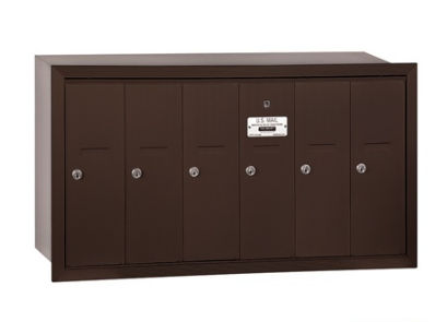 3506ZRU Vertical Mailbox  6 Doors  Bronze  Recessed Mounted  USPS Access