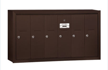 3506ZSP Vertical Mailbox - 6 Doors - Bronze - Surface Mounted - Private Access