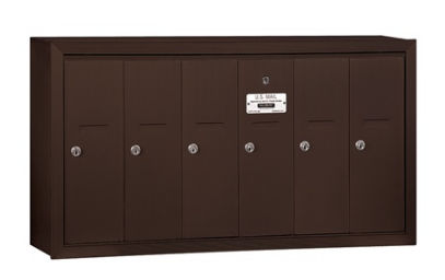 3506ZSU Vertical Mailbox - 6 Doors - Bronze - Surface Mounted - USPS Access