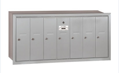 3507ARP Vertical Mailbox  7 Doors  Aluminum  Recessed Mounted  Private Access