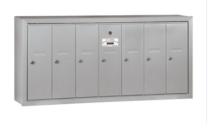 3507ASP Vertical Mailbox - 7 Doors - Aluminum - Surface Mounted - Private Access