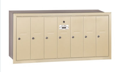 3507SRP Vertical Mailbox  7 Doors  Sandstone  Recessed Mounted  Private Access