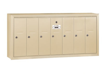 3507SSP Vertical Mailbox - 7 Doors - Sandstone - Surface Mounted - Private Access