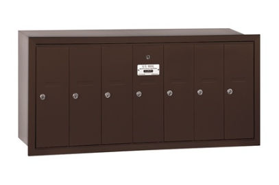 3507ZRP Vertical Mailbox  7 Doors  Bronze  Recessed Mounted  Private Access