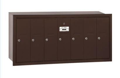 3507ZRU Vertical Mailbox  7 Doors  Bronze  Recessed Mounted  USPS Access