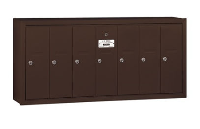 3507ZSP Vertical Mailbox - 7 Doors - Bronze - Surface Mounted - Private Access