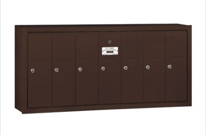 3507ZSU Vertical Mailbox - 7 Doors - Bronze - Surface Mounted - USPS Access