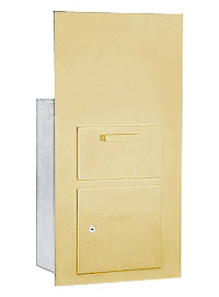 7 Door High 4B+ Mailbox Units in Sandstone - Front Loading with 2 Keys