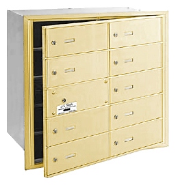 3610SFU 10 Doors 4B+ Horiz Mailbox in Sandstone - Front Loading USPS Access