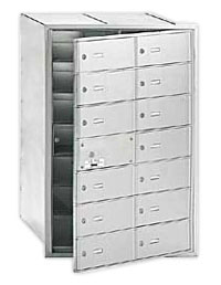 14 Door 4B+ Horiz Mailbox in Aluminum - Front Loading USPS Access