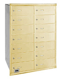 3614SRP 14 Door 4B+ Horiz Mailbox in Sandstone - Rear Loading Private Access