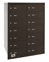 3614ZRP 14 Door 4B+ Horiz Mailbox in Bronze - Rear Loading Private Access