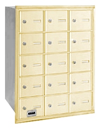15 Doors 4B+ Horiz Mailbox in Sandstone - Rear Loading Private Access