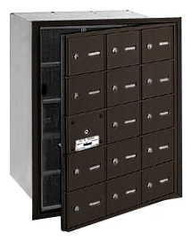 3615ZFP 15 Doors 4B+ Horiz Mailbox in Bronze - Front Loading Private Access