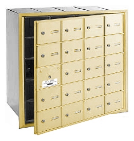 3620SFU 20 Doors 4B+ Horiz Mailbox in Sandstone - Front Loading USPS Access