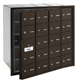 3620ZFU 20 Doors 4B+ Horiz Mailbox in Bronze - Front Loading USPS Access