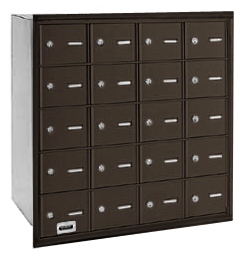 3620ZRU 20 Doors 4B+ Horiz Mailbox in Bronze - Rear Loading USPS Access